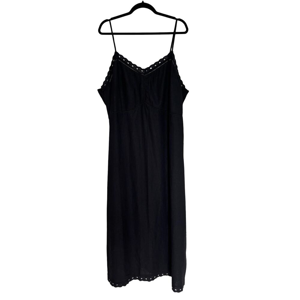 NEW Old Navy Linen Blend Cami Midi Dress in Black - Size 3X - Picture 3 of 8
